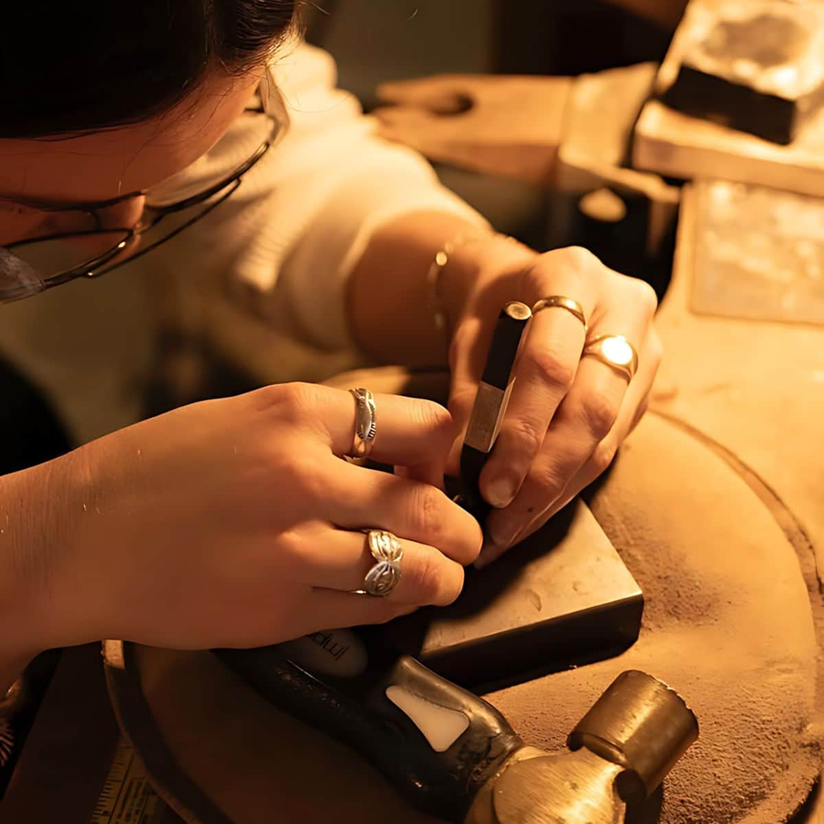 Crafting intricate handmade jewelry