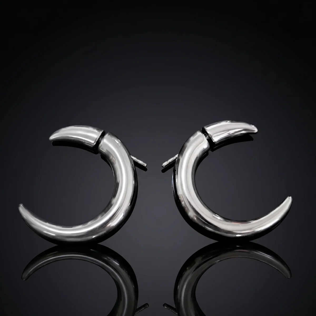 Crescent Moon Earrings Close Up