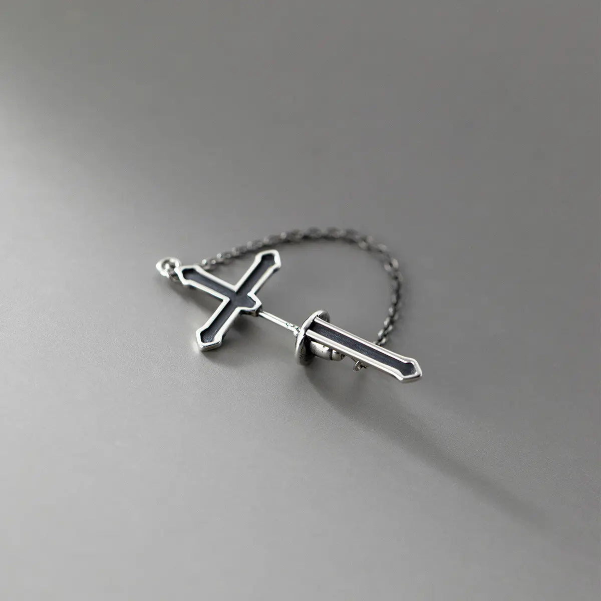 Cross Chain Earrings S925 Front