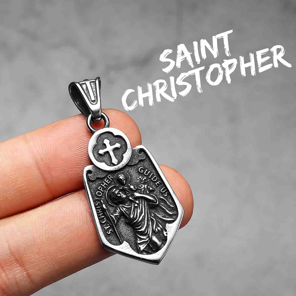 Cross Saint Christopher Pendant Necklace Pendant Only Xenos Jewelry