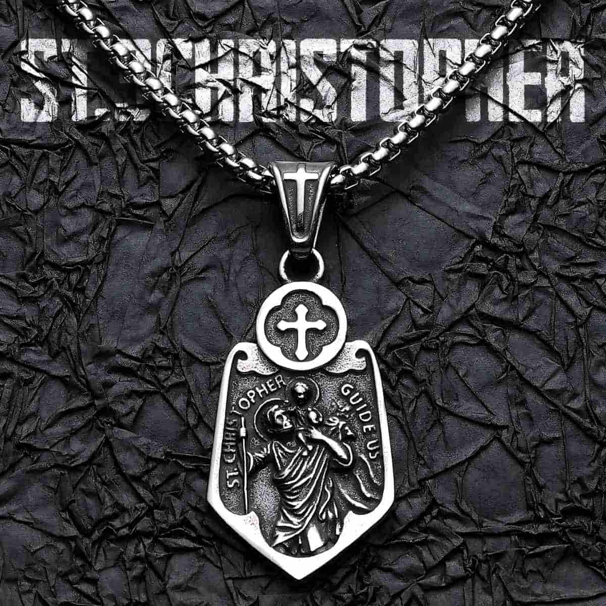 Cross Saint Christopher Pendant Necklace Xenos Jewelry