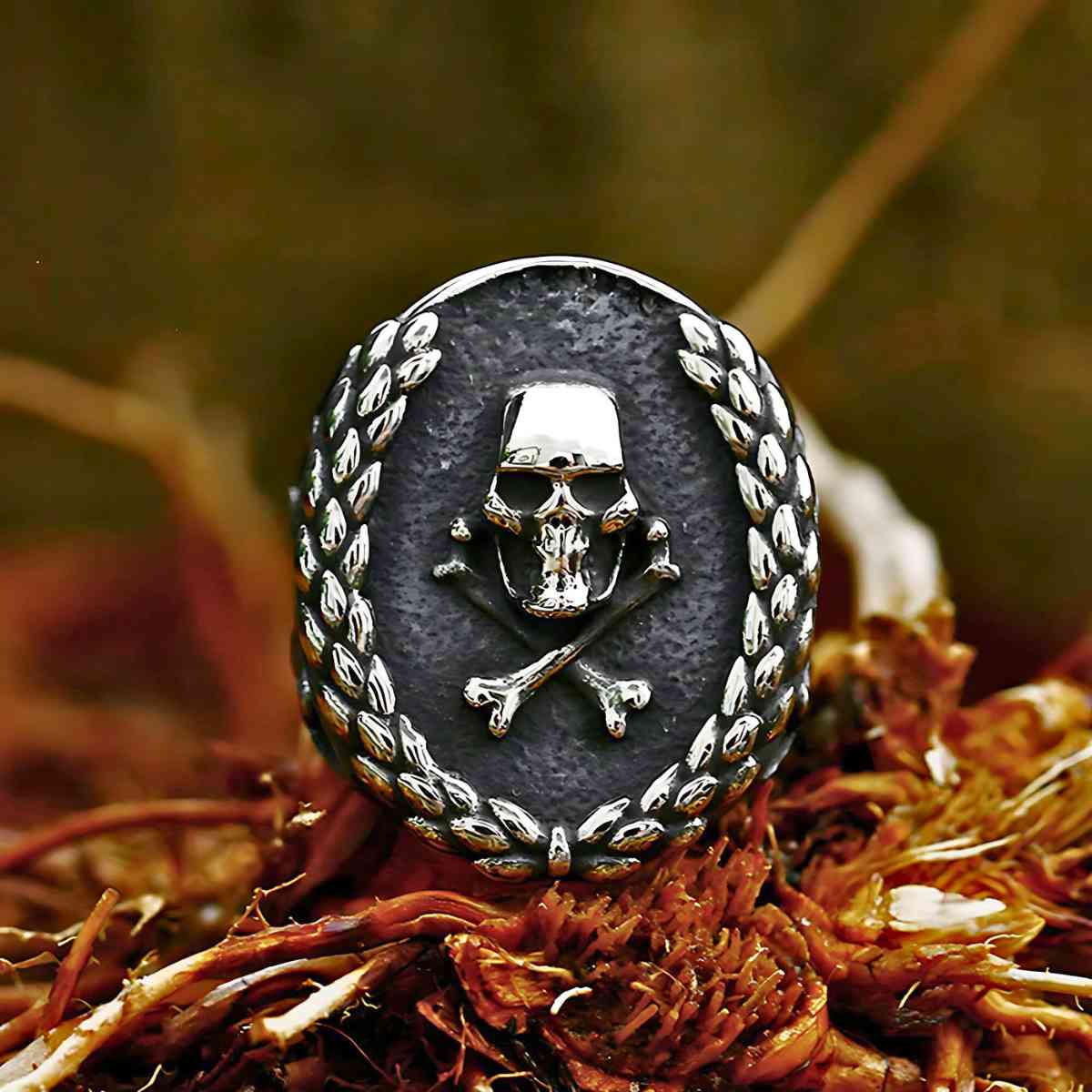 Masonic Crossbones Signet Ring Stainless Steel Xenos Jewelry
