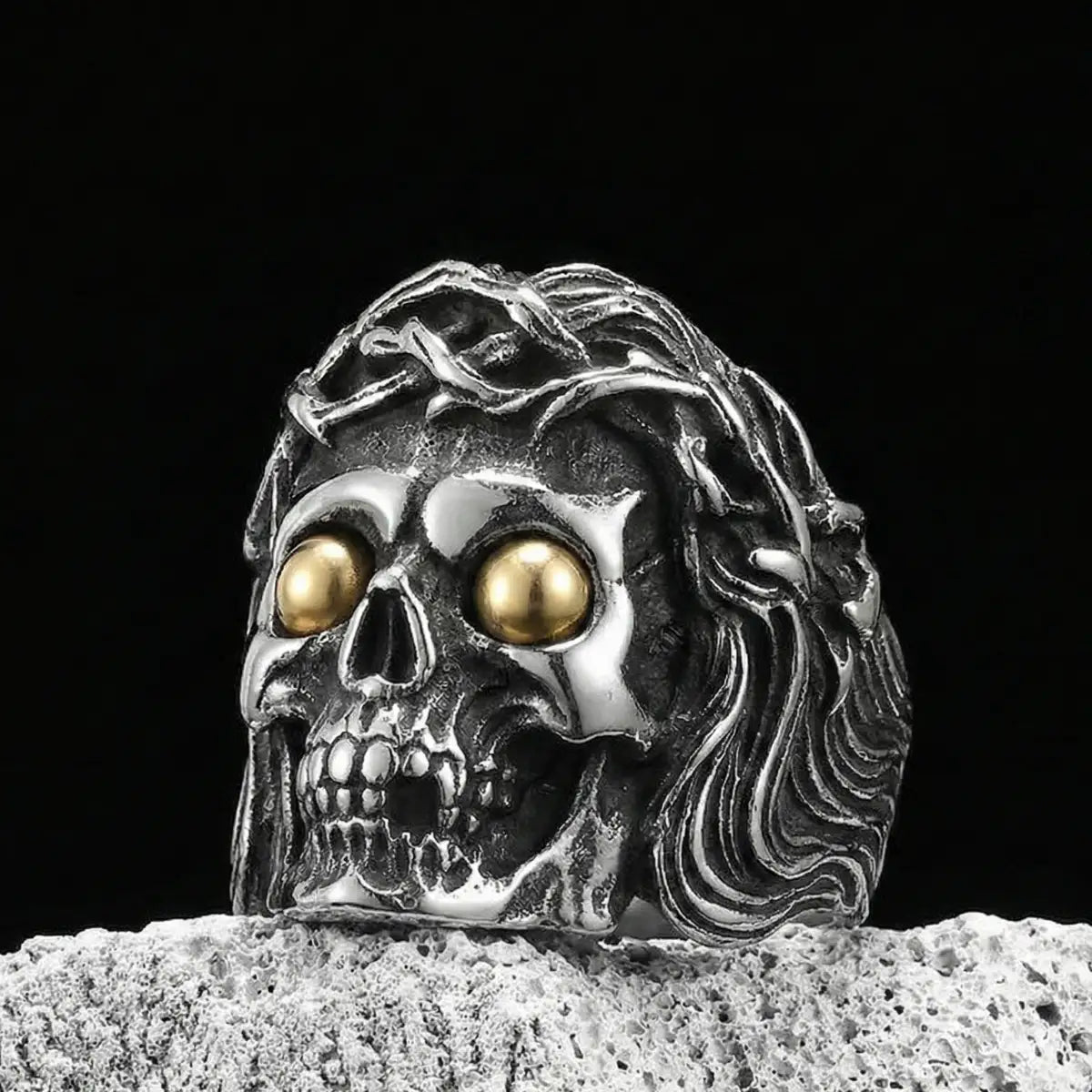 Crown of Thorns Skull Ring