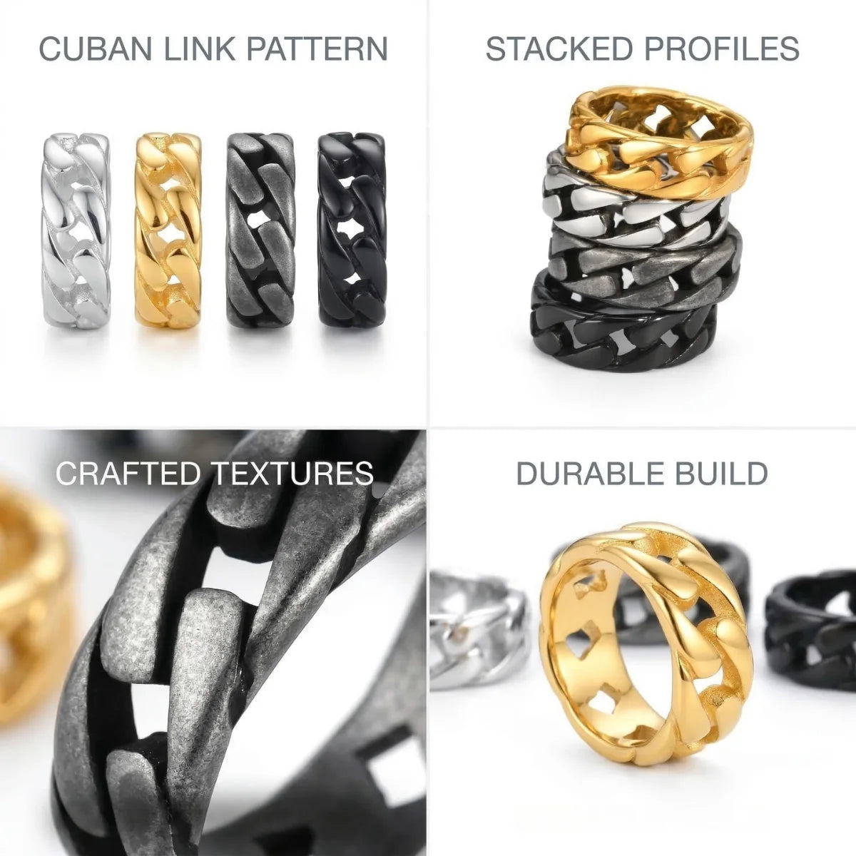 Cuban Link Ring Features