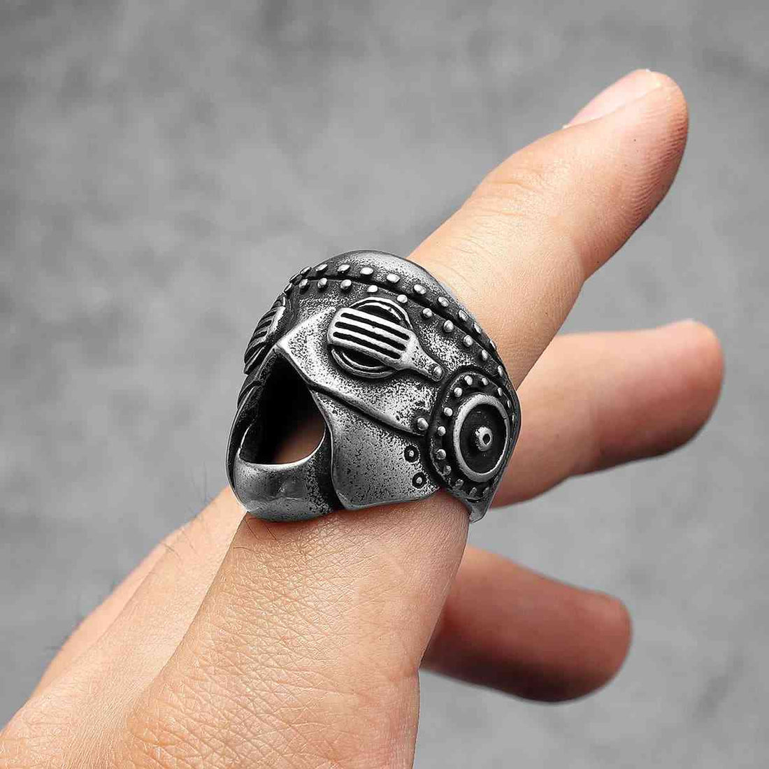 Futuristic Silver Cyberpunk Ring for Men & Women
