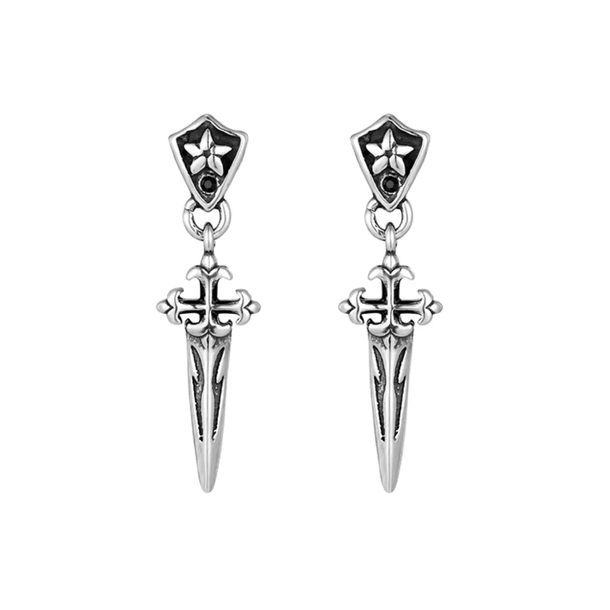 Dagger Dangle Stud Earrings