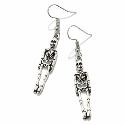 Dangling Skeleton Earrings Front