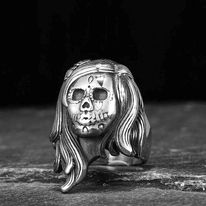 Day of the Dead Girl Skull Ring Xenos Jewelry