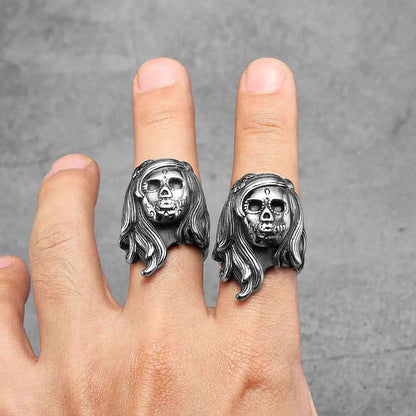 Day of the Dead Girl Skull Ring Xenos Jewelry
