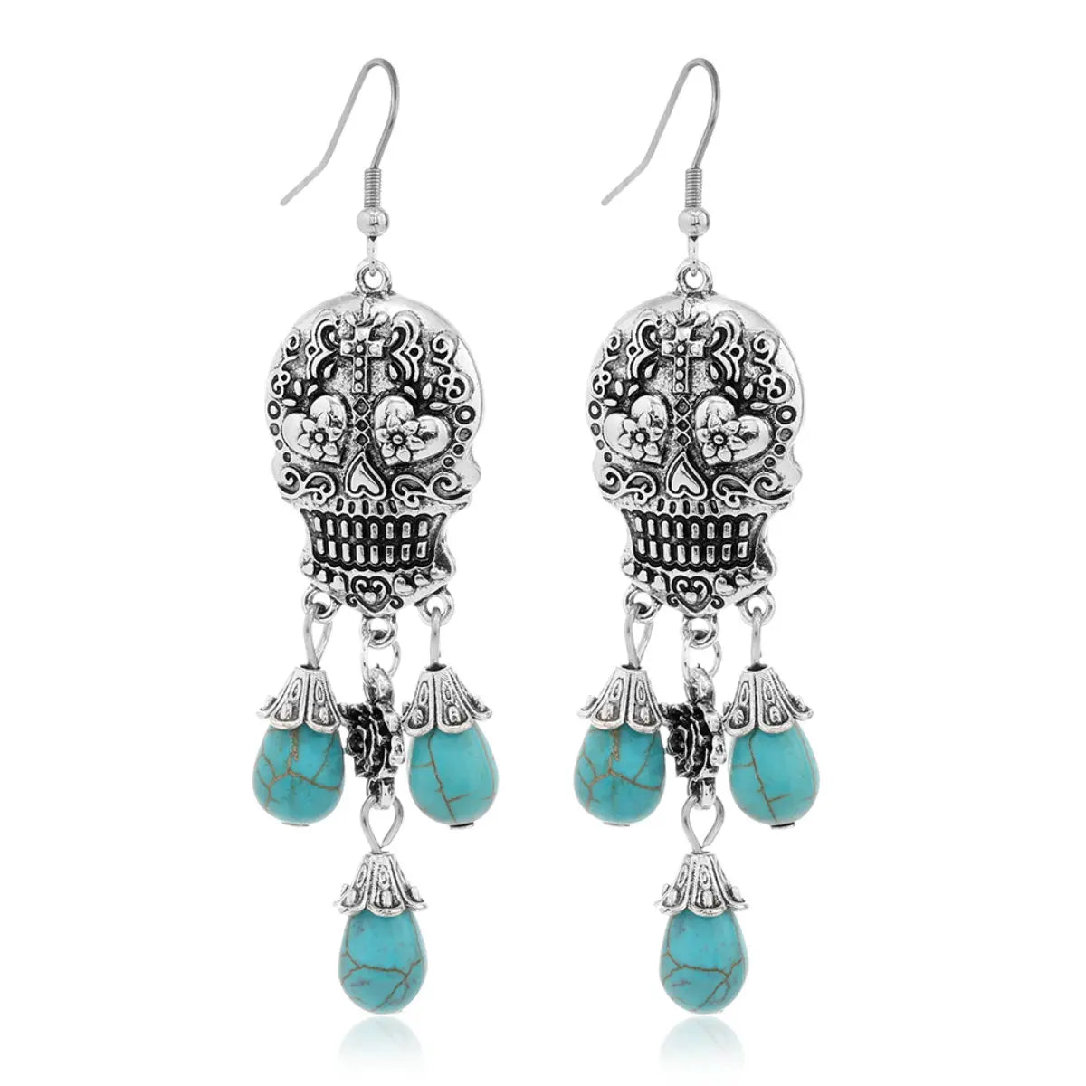 Day of the Dead Sugar Skull Earrings Front