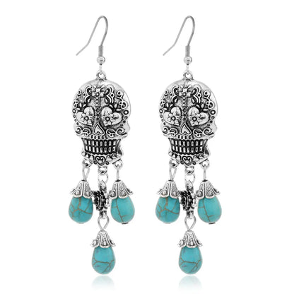 Day of the Dead Sugar Skull Earrings Front