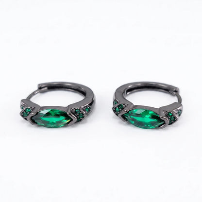 Diamond Eye of Horus Hoop Earrings Sterling Silver Close Up