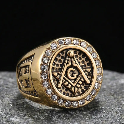 Diamond Freemason Ring