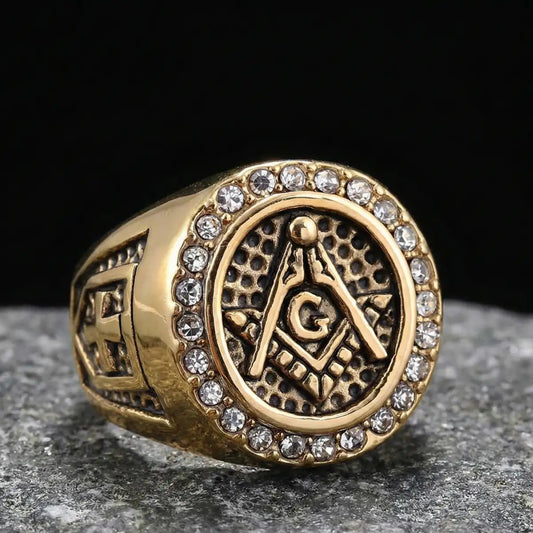Diamond Freemason Ring