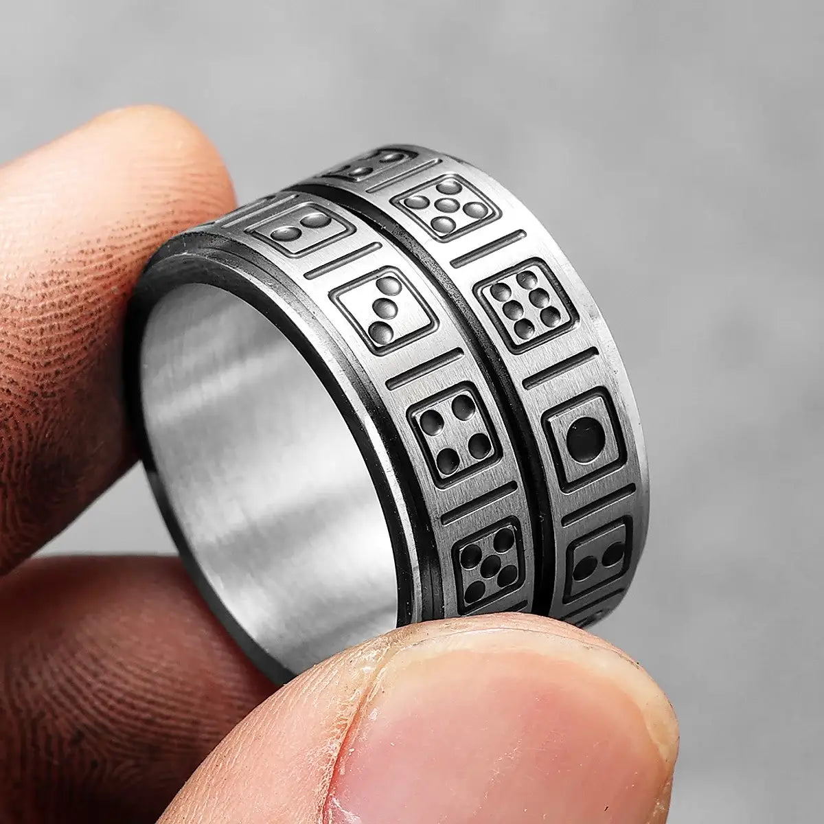 Dice Spinner Ring Close Up