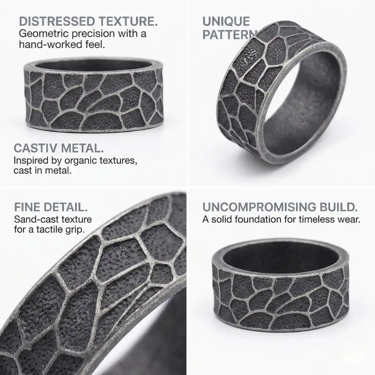 Distressed Texture Band Ring Features
