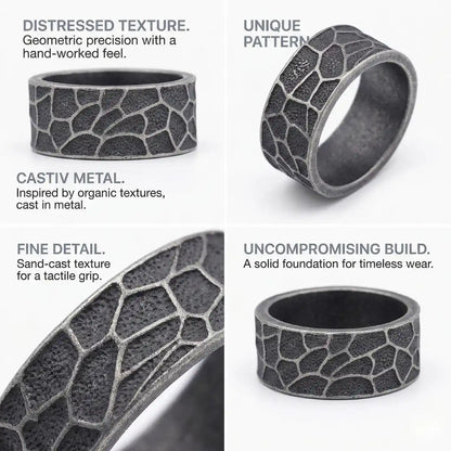 Distressed Texture Band Ring Features