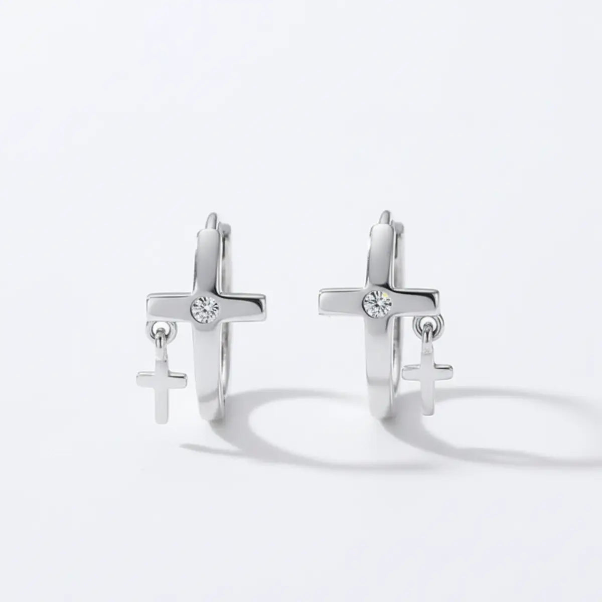 Double Cross Hoop Earrings Details