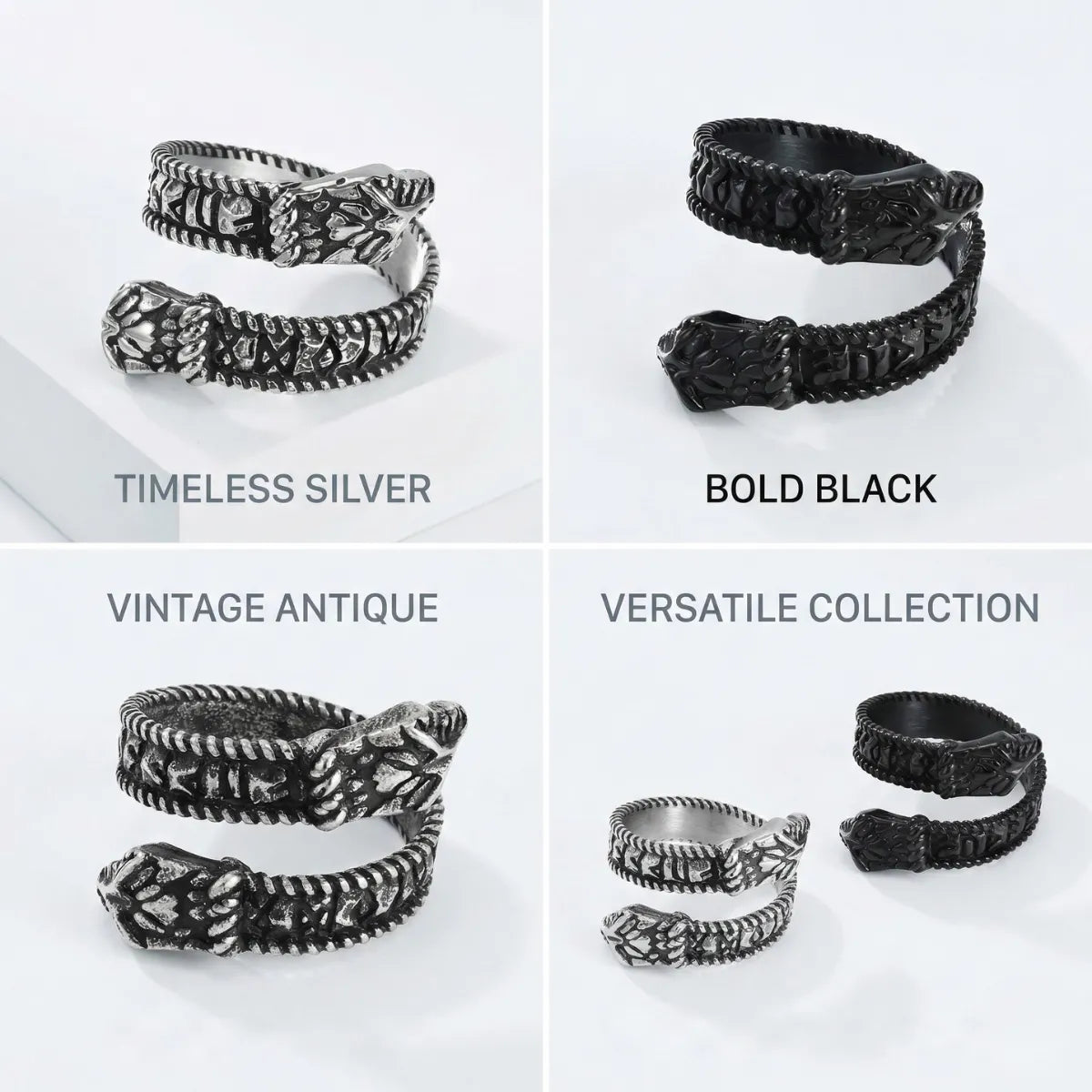 Double Head Snake Ring Features