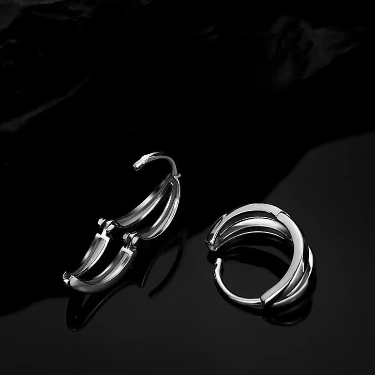 Double Huggie Hoop Earrings Back Details