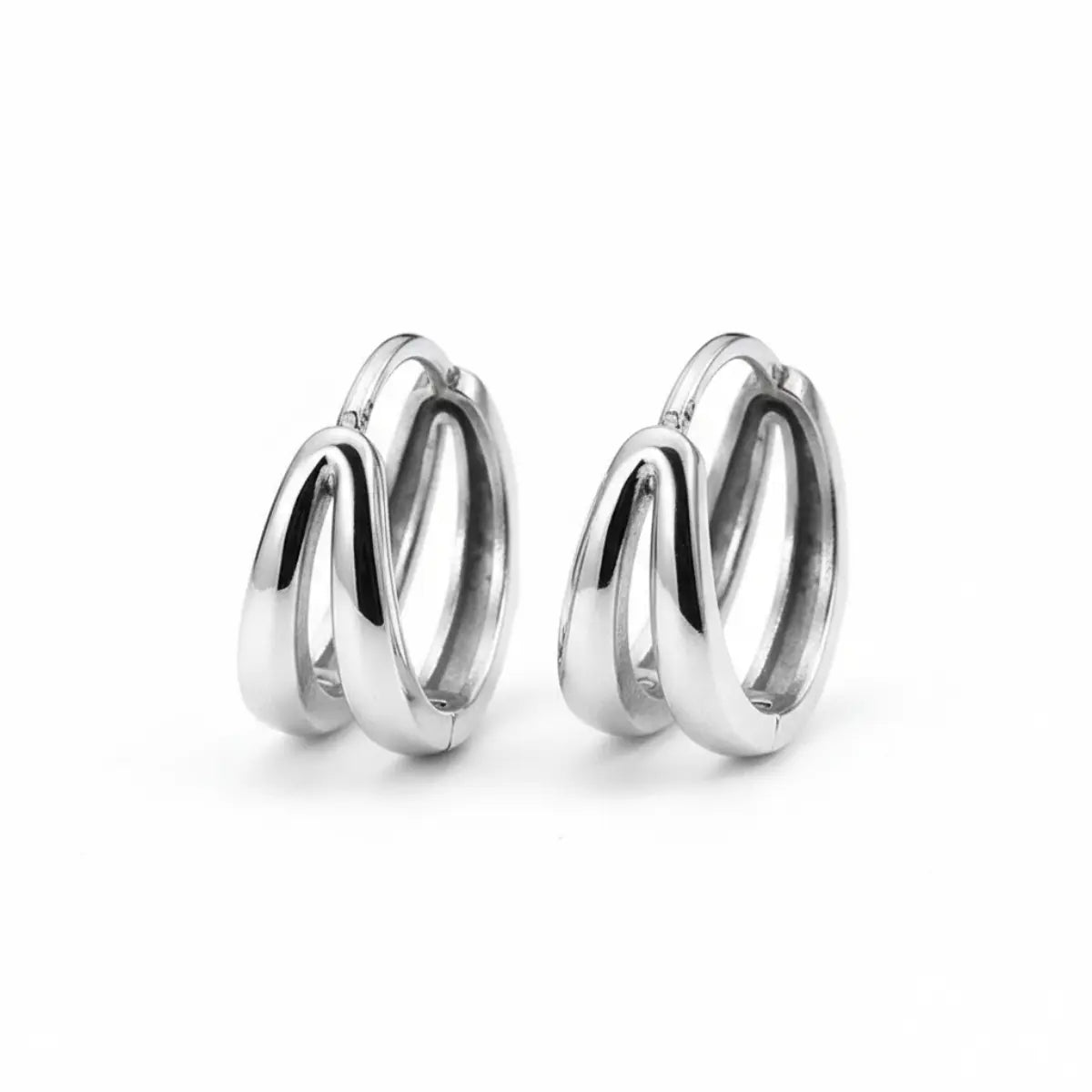 Double Huggie Hoop Earrings Details