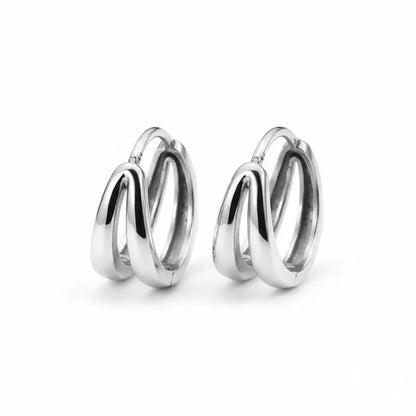 Double Huggie Hoop Earrings Details