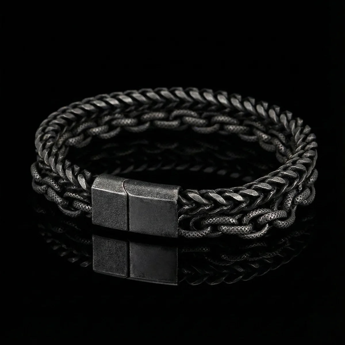 Double Link Bracelet Black