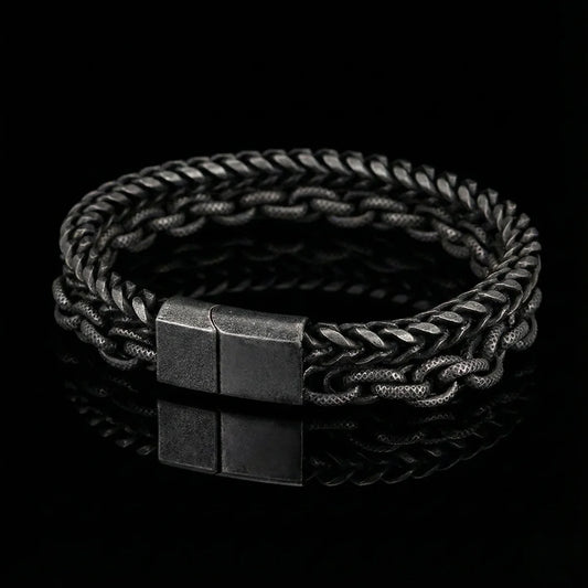 Double Link Bracelet Black