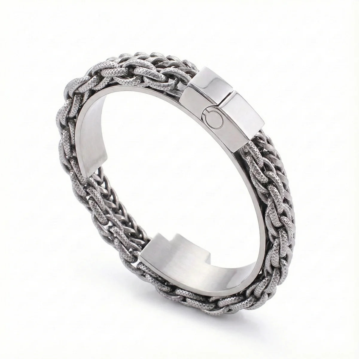 Double Link Bracelet Silver Details