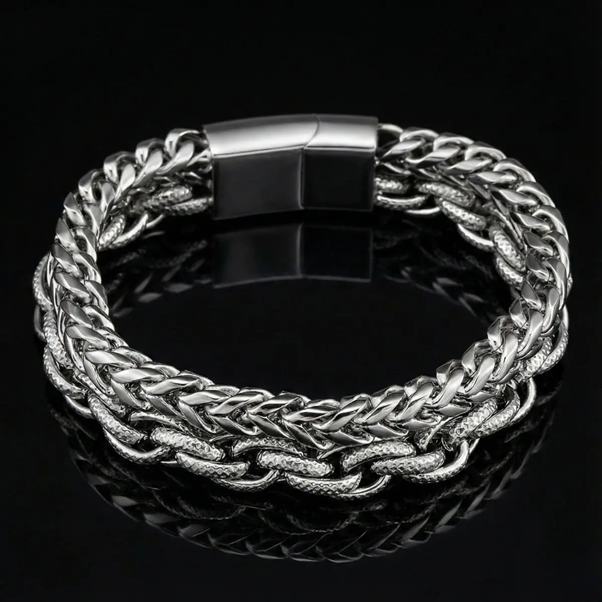 Double Link Bracelet Silver