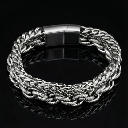 Double Link Bracelet Silver