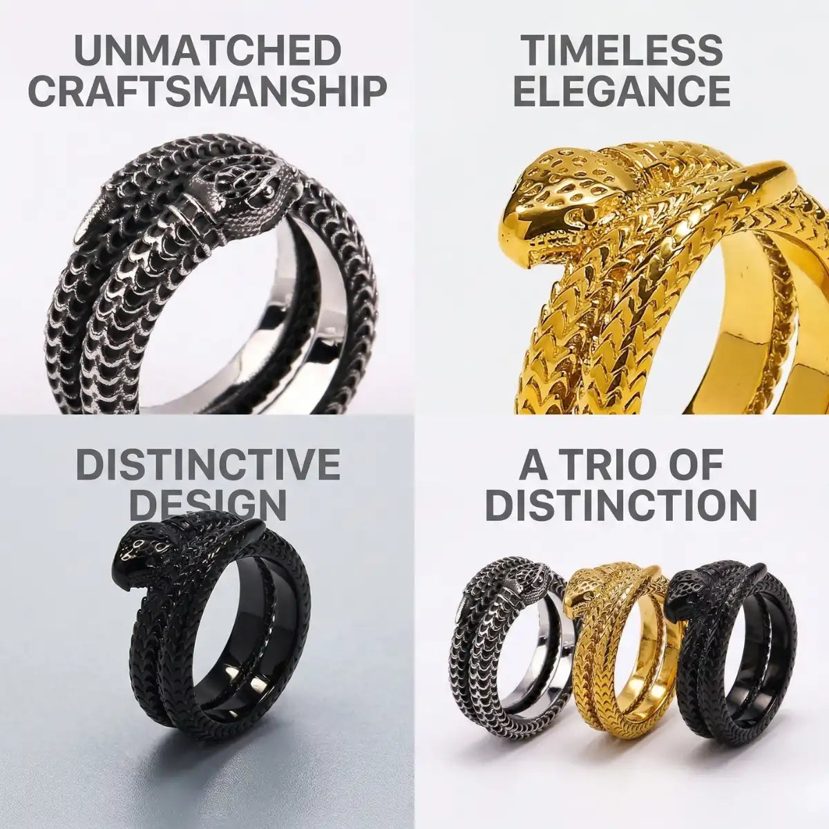 Double Wrap Snake Ring Features