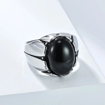 Dragon Claw Black Stone Ring Silver Details