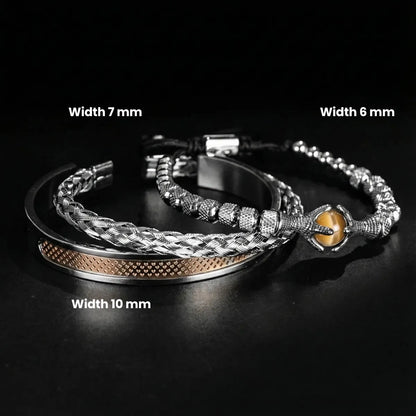 Dragon Claw Tiger Eye Bracelet Set Dimensions