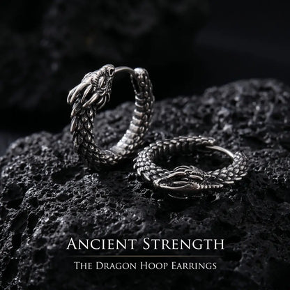 Dragon Huggie Earrings Silver Details