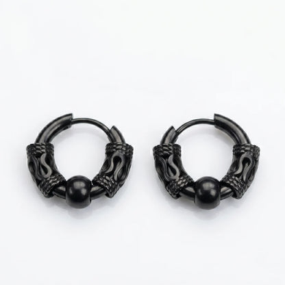 Dragon Scale Earrings Black