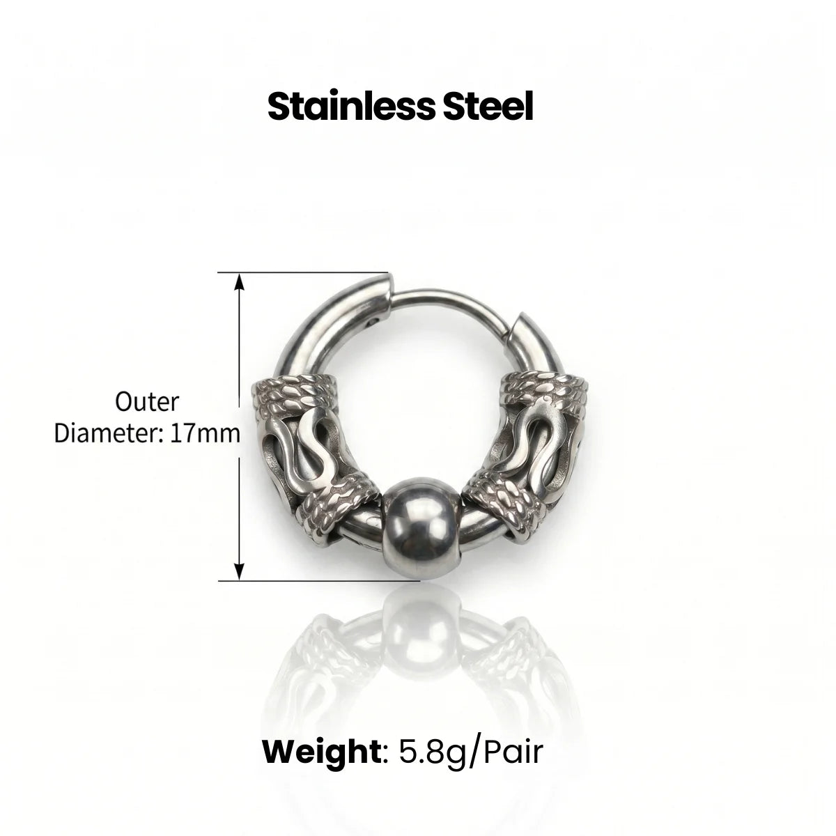 Dragon Scale Earrings Dimensions and Weight
