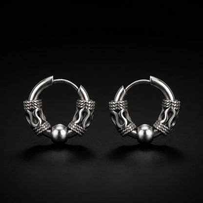 Dragon Scale Earrings Silver Close Up