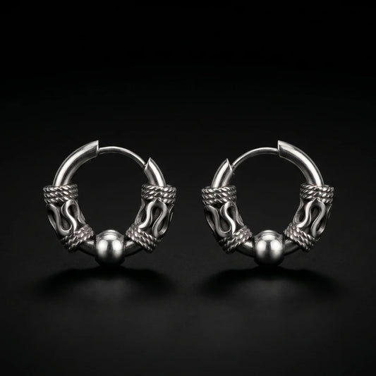 Dragon Scale Earrings Silver Close Up