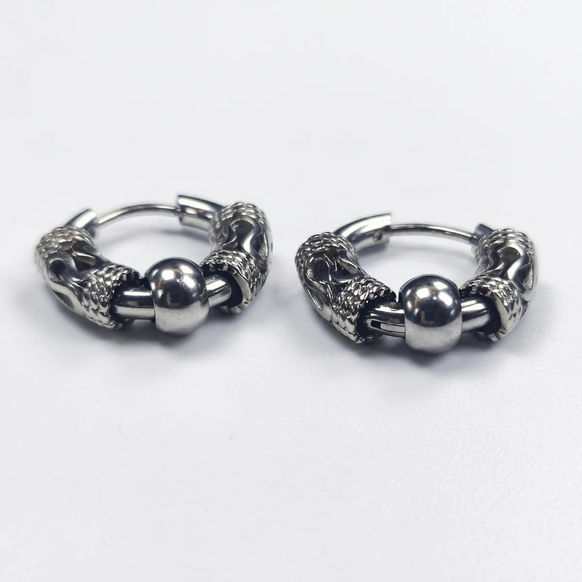 Dragon Scale Earrings Silver Details