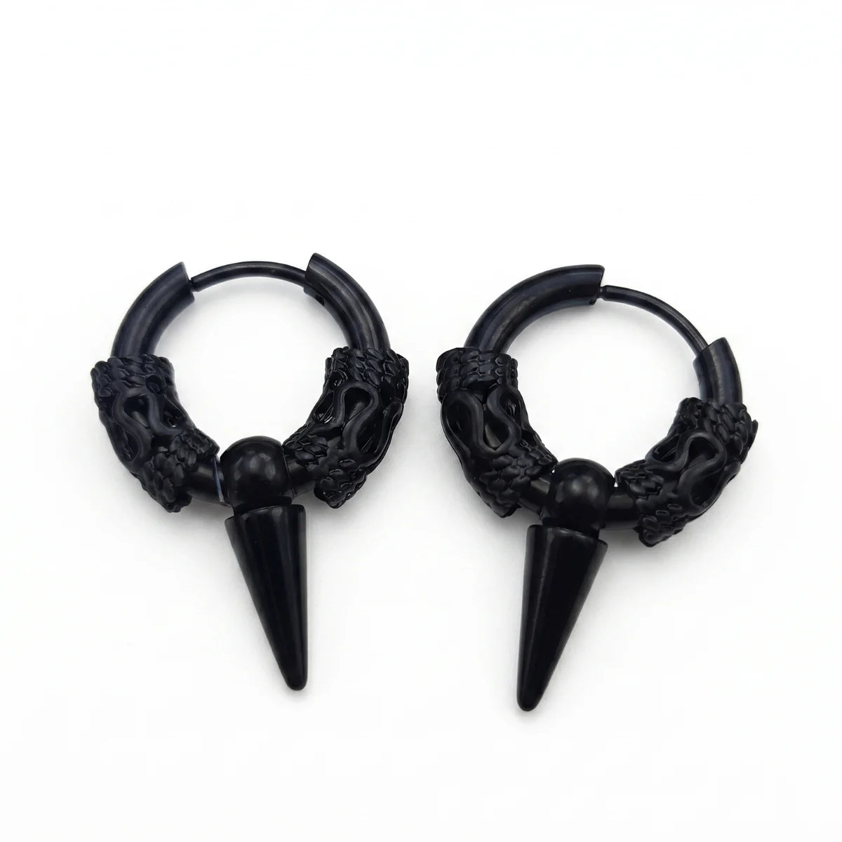 Dragon Spike Earrings Black