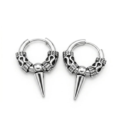 Dragon Spike Earrings Silver
