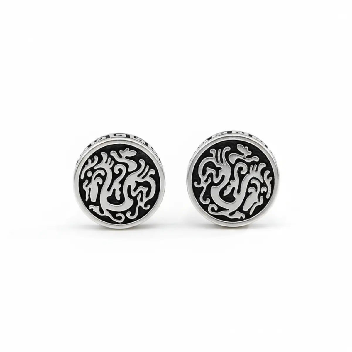 Dragon Stud Earrings Sterling Silver Details