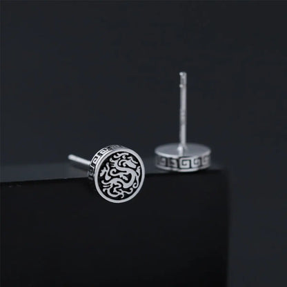 Dragon Stud Earrings Sterling Silver Side Details