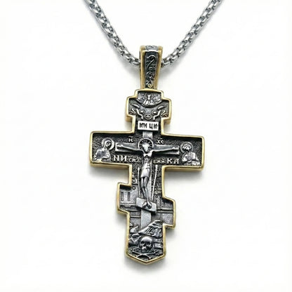 Eastern Orthodox Pendant Necklace Gold Pendant with Chain