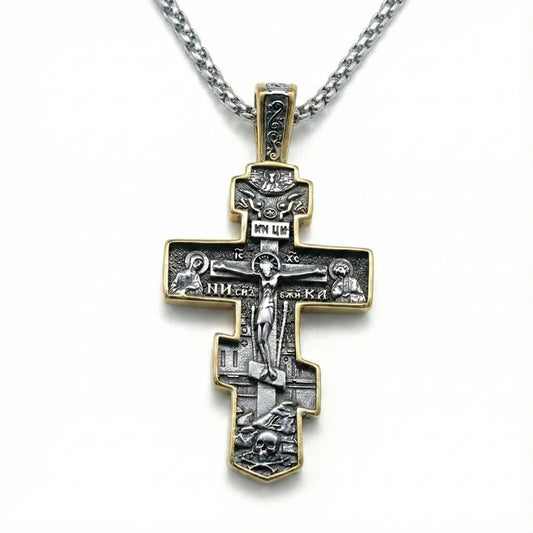 Eastern Orthodox Pendant Necklace Gold Pendant with Chain