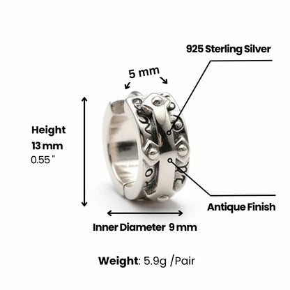 Embossed Cross Hoop Earrings Dimensions and Weight