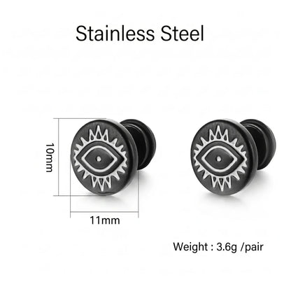 Evil Eye Barbell Stud Earrings Dimensions and Weight