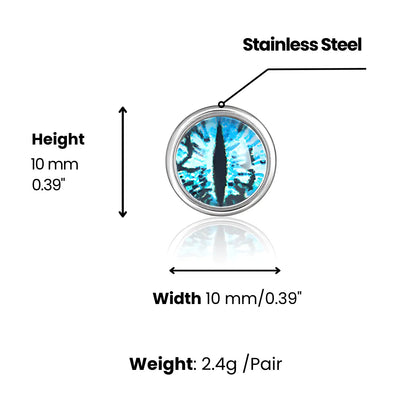 Evil Eye Stud Earrings Dimensions and Weight