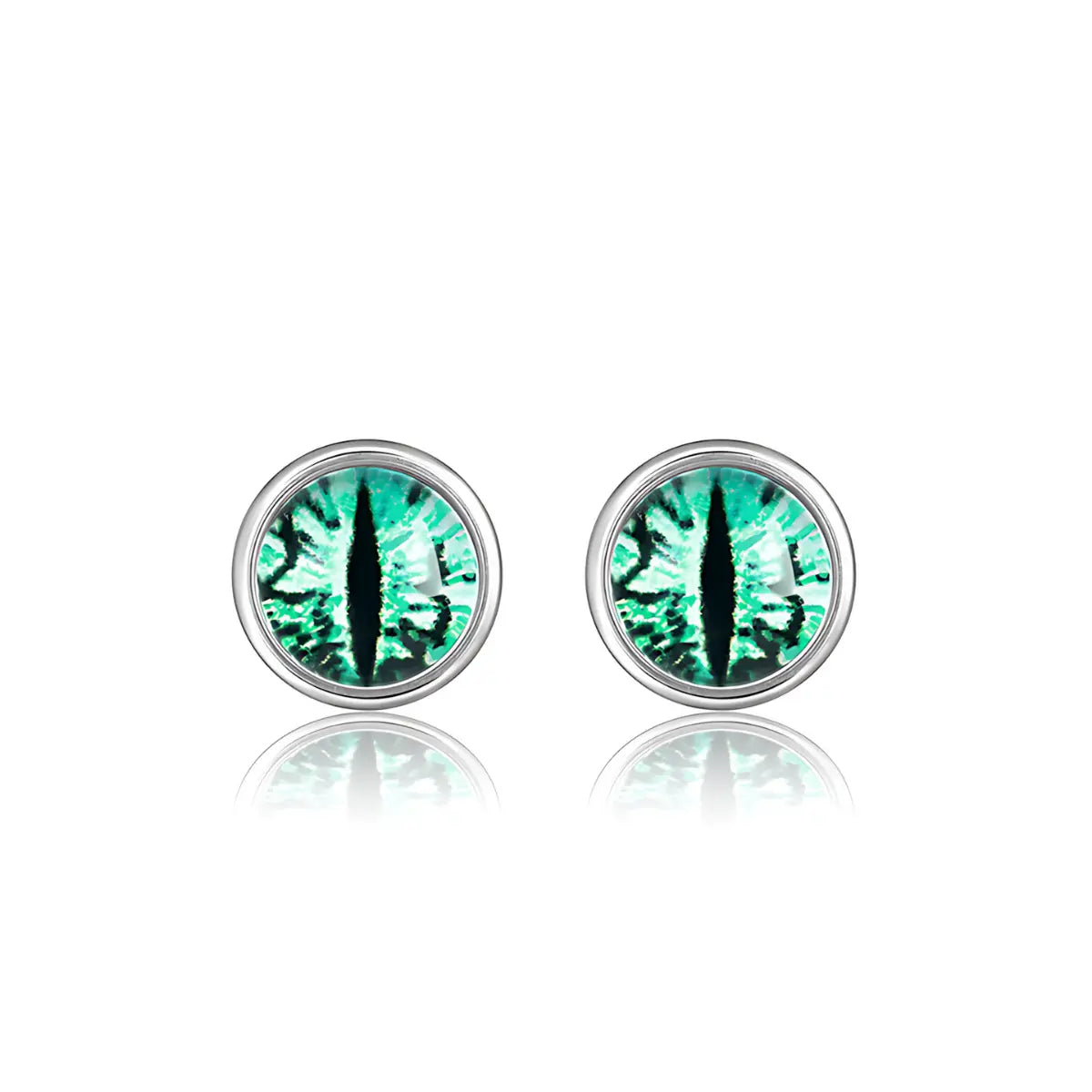 Evil Eye Stud Earrings Green Details